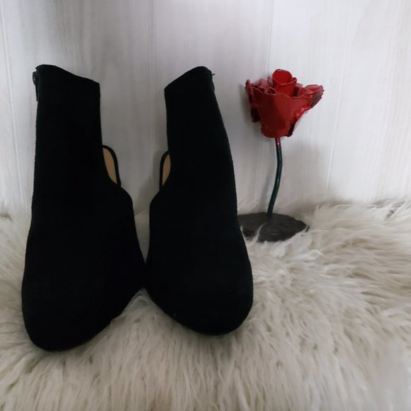 BAMBOO Dayna open back wedge booties side zipper - Picture 2 of 7